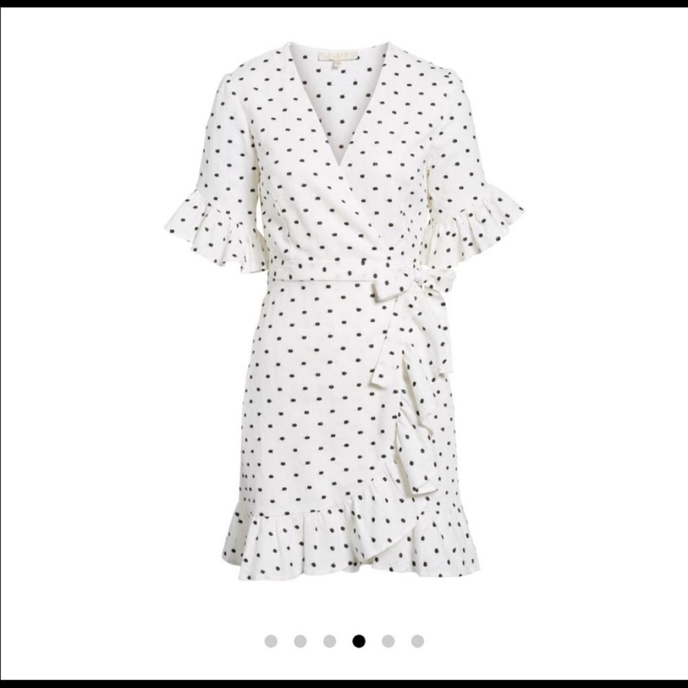 Wayf Linen Wrap Dress Size: S